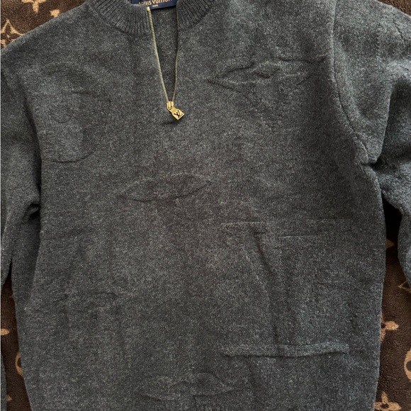 Louis Vuitton monogram jacquard wool half zip - Picture 3 of 13